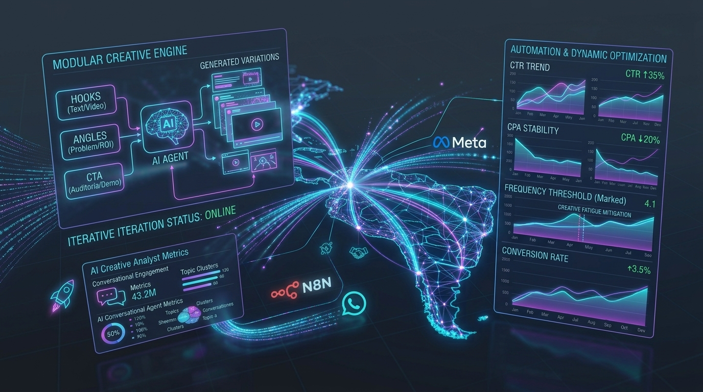 Automatización de creativos en Meta Ads: Cómo combatir la fatiga de anuncios en campañas B2B y E-commerce en Latam